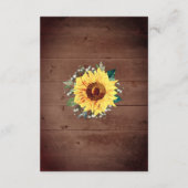 Zonnebloem baby's adem grens hout bruiloft details informatiekaartje (Achterkant)