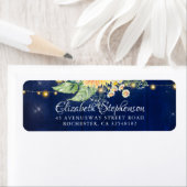 Zonnebloem Baby's Breath Daisy Rustiek Marine Blau Etiket (Insitu)