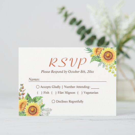 Zonnebloem, baby's bruisende RSVP (Staand voorkant)