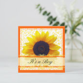 Zonnebloem Babyshower Uitnodiging (Staand voorkant)