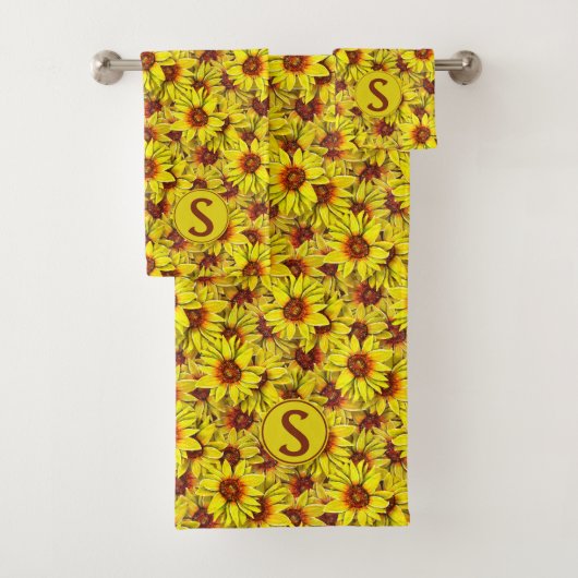 Zonnebloem badhanddoekenset bad handdoek (Insitu)
