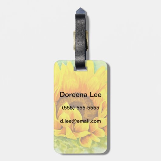 Zonnebloem Bagagelabel (Achterkant verticaal)