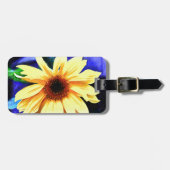 Zonnebloem Bagagelabel met lederriem (Voorkant horizontaal)