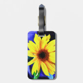 Zonnebloem Bagagelabel met lederriem (Achterkant verticaal)