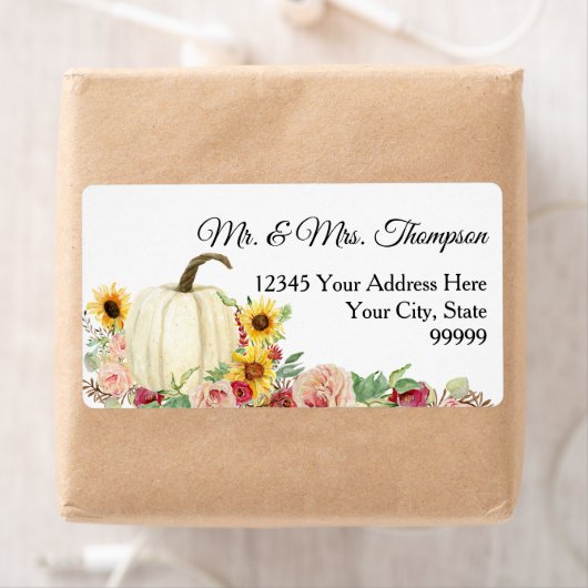 Zonnebloem Bandroze Waterverf Pumpkin Etiket (Insitu)