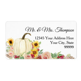 Zonnebloem Bandroze Waterverf Pumpkin Etiket