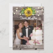 Zonnebloem Barn Wood Hartelijk dank Bedankkaart (Voorkant)