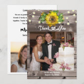 Zonnebloem Barn Wood Hartelijk dank Bedankkaart (Voorkant / Achterkant)