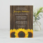 Zonnebloem Barn Wood Vrijgezellenfeest Kaart (Staand voorkant)