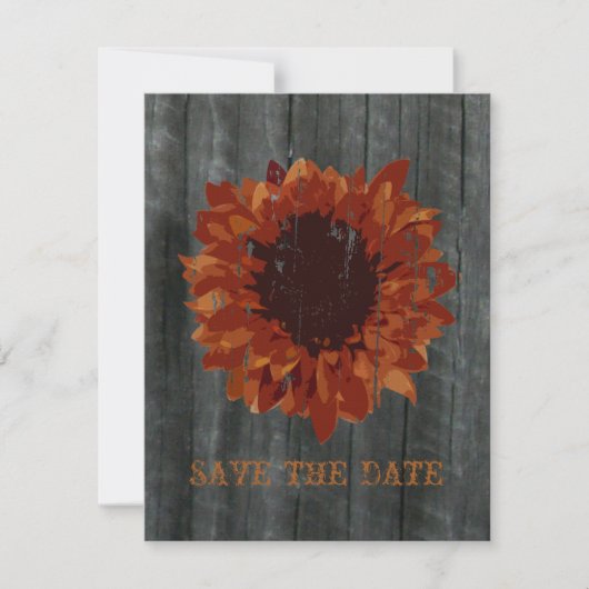 Zonnebloem & Barnwood Save The Date Aankondiging (Voorkant)