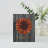 Zonnebloem & Barnwood Save The Date Aankondiging (Staand voorkant)