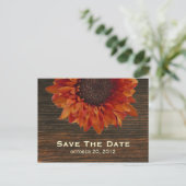 Zonnebloem & Barnwood Save The Date Briefkaart (Staand voorkant)