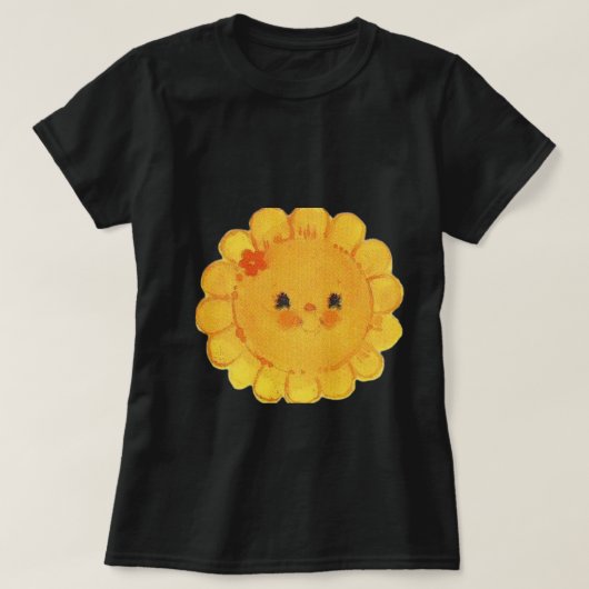 Zonnebloem basic zwart t-shirt van hoge kwaliteit* (Design voorkant)