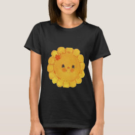 Zonnebloem basic zwart t-shirt van hoge kwaliteit*