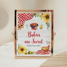 Zonnebloem BBQ Baby shower Baby's zijn zoet Poster