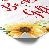 Zonnebloem BBQ Baby shower Boeken en geschenken Poster (Hoek)