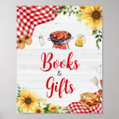 Zonnebloem BBQ Baby shower Boeken en geschenken Poster (Voorkant)