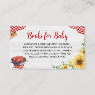 Zonnebloem BBQ Baby shower Boeken voor Baby Informatiekaartje