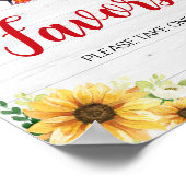 Zonnebloem BBQ Baby shower Favors Poster (Hoek)