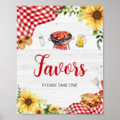 Zonnebloem BBQ Baby shower Favors Poster (Voorkant)