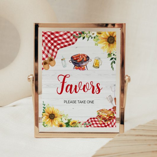Zonnebloem BBQ Baby shower Favors Poster