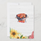 Zonnebloem BBQ Baby shower Kaart (Achterkant)