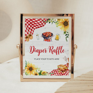 Zonnebloem BBQ Baby shower Luier Raffle Poster