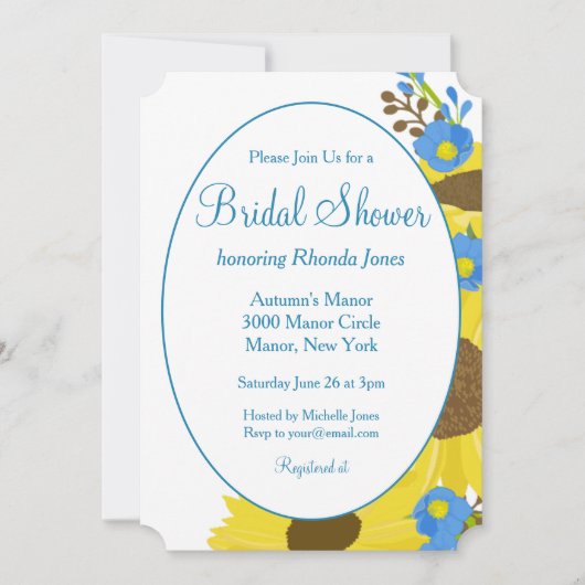  Zonnebloem Beauty Bridal Shower Invitation Kaart (Voorkant)