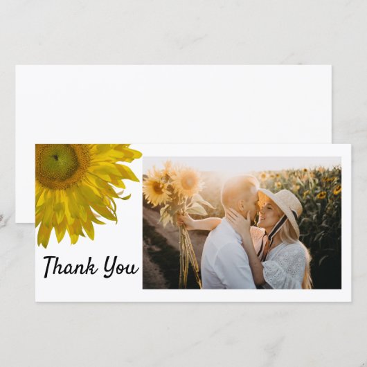 Zonnebloem Bedank Foto Kaart (Voorkant / Achterkant)