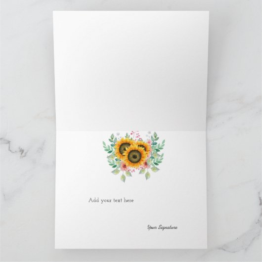 Zonnebloem Bedankkaart (Binnen)