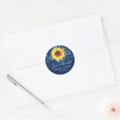 Zonnebloem Bedankt bruiloft met babybaasjes Ronde Sticker (Envelop)