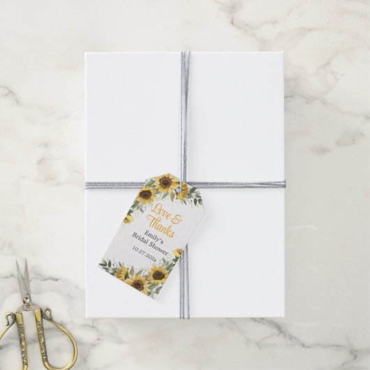 Zonnebloem Bedankt Cadeaulabel (Met Touw)