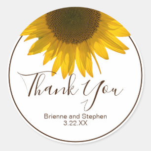Zonnebloem Bedankt Favoriet Geschenk Ronde Sticker