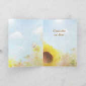 Zonnebloem Bedankt kaart in het Russisch (Binnen)