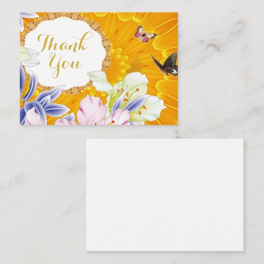 Zonnebloem bedankt notitiekaartje (Voorkant / Achterkant)