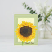 Zonnebloem Bedankt Streep Rand Briefkaart (Staand voorkant)