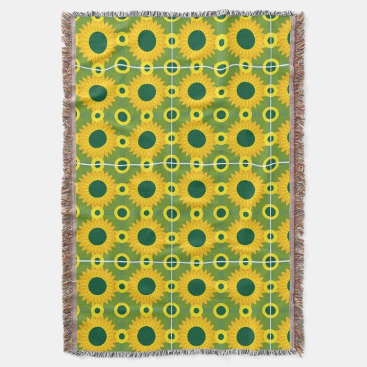 Zonnebloem bedrukt deken (Voorkant Verticaal)