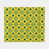 Zonnebloem bedrukt fleece deken (Voorkant (Horizontaal))