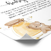 Zonnebloem Bee zegt geen baby gaby douchespel Poster (Hoek)