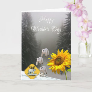 Zonnebloem Beer Floral Folded Wenskaart Kaart