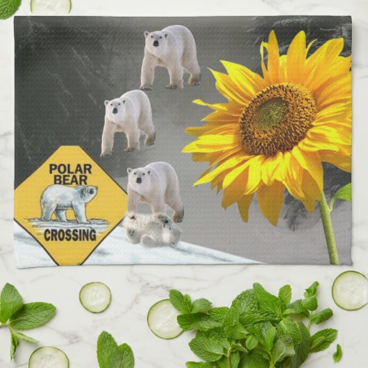 Zonnebloem Beer Floral Kitchen Towel Theedoek (Gevouwen)