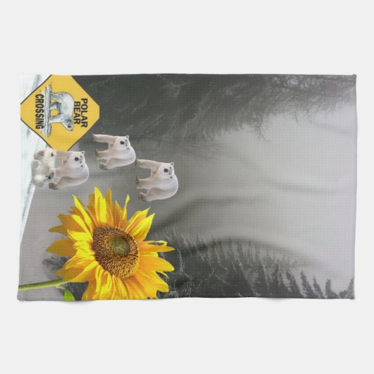 Zonnebloem Beer Floral Kitchen Towel Theedoek (Horizontaal)