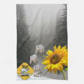 Zonnebloem Beer Floral Kitchen Towel Theedoek (Verticaal)