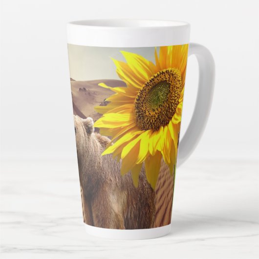 Zonnebloem Beer Floral Latte Mok (Rechterhoek)