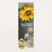 Zonnebloem Beer Floral Yoga Mat (Voorkant)