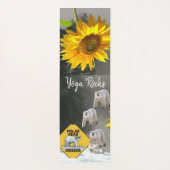 Zonnebloem Beer Floral Yoga Mat (Achterkant)