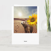 Zonnebloem Beer Moederdag Gevouwen Wenskaart Kaart (Achterkant)