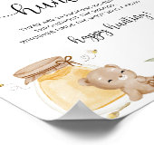 Zonnebloem beer pacifier jachtwedstrijd baby showe poster (Hoek)