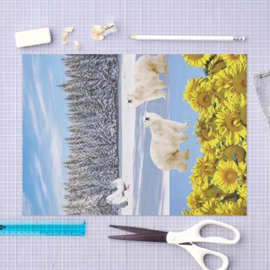 Zonnebloem, Beer, plakpapier Tissuepapier (Craft)