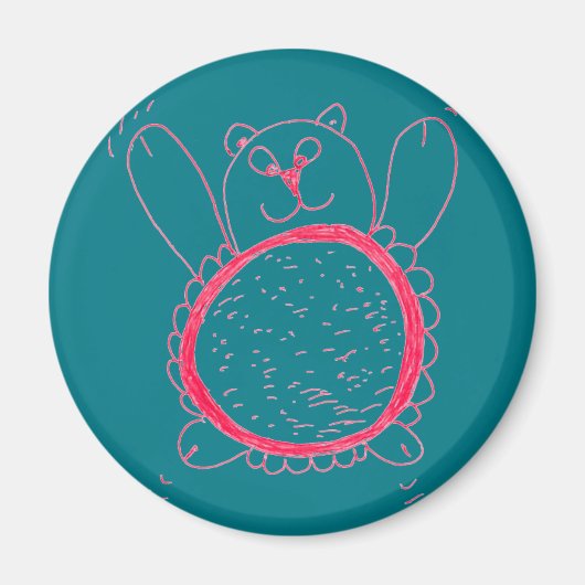 Zonnebloem Beer Ronde Magnet (Voorkant)